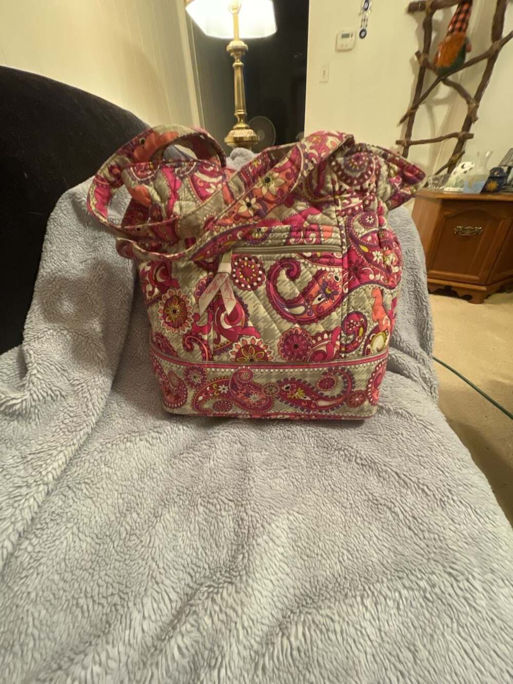 Vera Bradley Raspberry Fizz Paisley Quilted Tote Bag